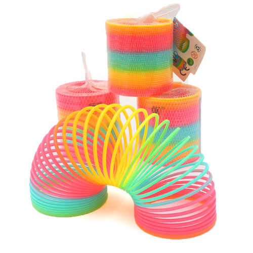 Children's Intelligence Development Rainbow Circle Toy Stacking Fun Light-Up Elastic Ring Large for Boys and Girls Multicolor Spring Ring