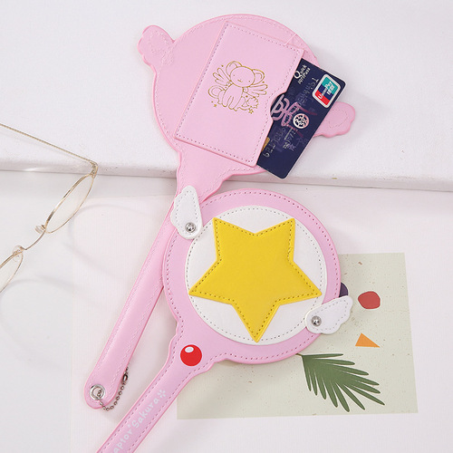 Two-dimensional magic wand prop card holder, wings card holder, cute girl’s wand, fairy wand, bus card bag, card holder