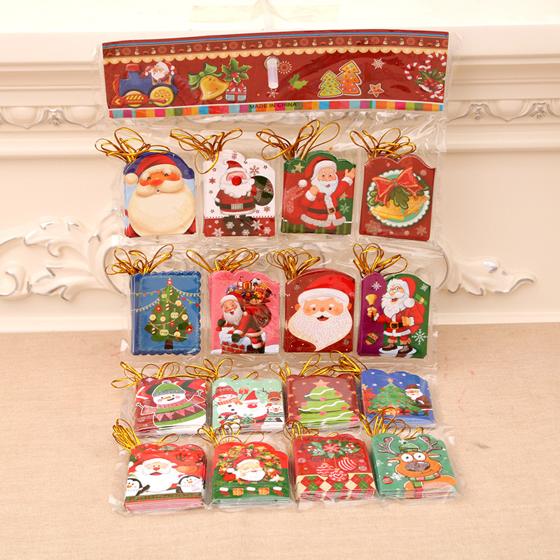 Tarjeta de felicitación pequeña de Navidad Tarjeta de deseo de árbol de Navidad pequeño elevador tarjeta pequeña Tarjeta de decoración navideña Tarjeta de deseo de bendición