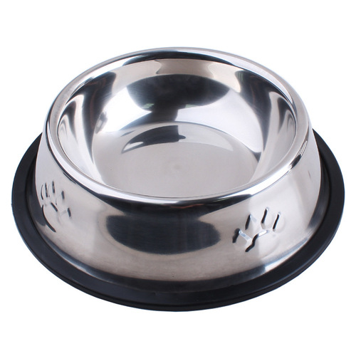 Pet Stainless Steel Dog Bowl Feeding and Drinking Cat Bowl Anti-Slip Durable Footprint Stainless Steel Cat Bowl Dog Bowl Pet Bowl