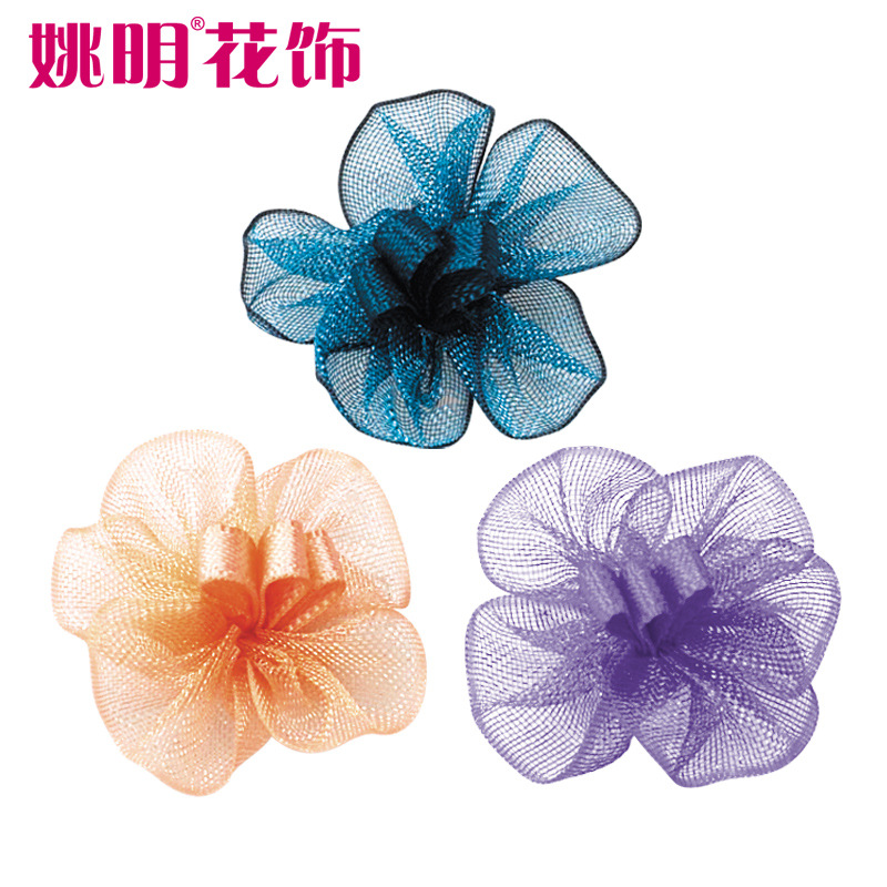 Yao Ming cinta flor decoración hecha a mano 2,2 cm ancho cinta flor accesorios de bricolaje regalo embalaje ropa interior ropa cinta pequeña flor