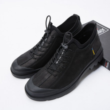 2025秋冬新款油蜡牛皮包头休闲男鞋 系带厚底舒适皮鞋子 厂家批发