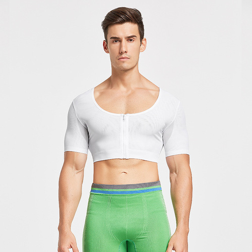 New men's zipper shapewear corset vest corset shaping tight chest pull back pull back thin breathable NY139
