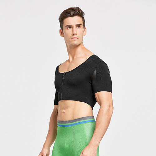 New men's zipper shapewear corset vest corset shaping tight chest pull back pull back thin breathable NY139