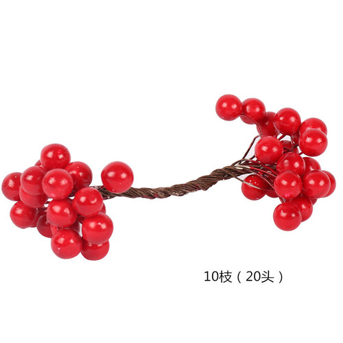 跨境热卖 红色仿真花蕊婚庆装饰DIY泡沫花手工花艺材料塑料花束