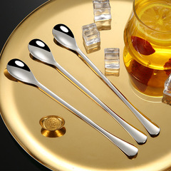 Stainless steel ice spoon with long handle, stirrer spoon for 1010 series, waterdrop-shaped, Western cuisine dessert spoon, cocktail spoon, customized
