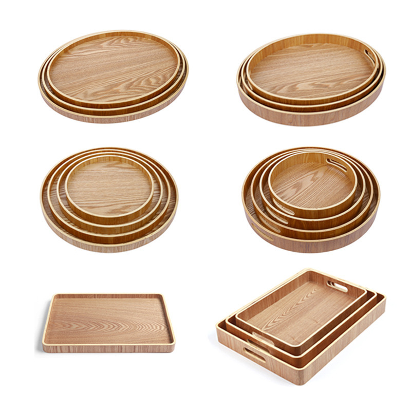 Ash Wooden Tray Hotel Restaurant Serving Snack Food Tray Creative Home Dining Kitchen Utensils Fruit Tray
