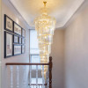 Rotating crystal pendant suitable for stairs, hotel ceiling lamp for country house, LED lights, new collection, light luxury style