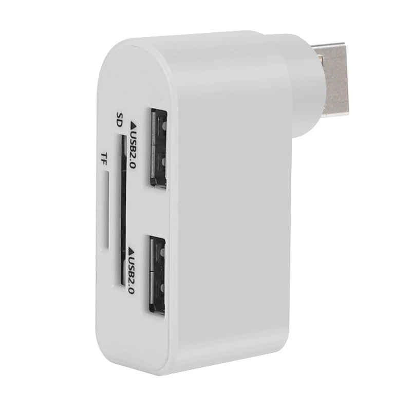 USB2.0 вращающийся комбинированный хаб многофункциональная карта считыватель полудуговый 2 порта расширение USB хаб