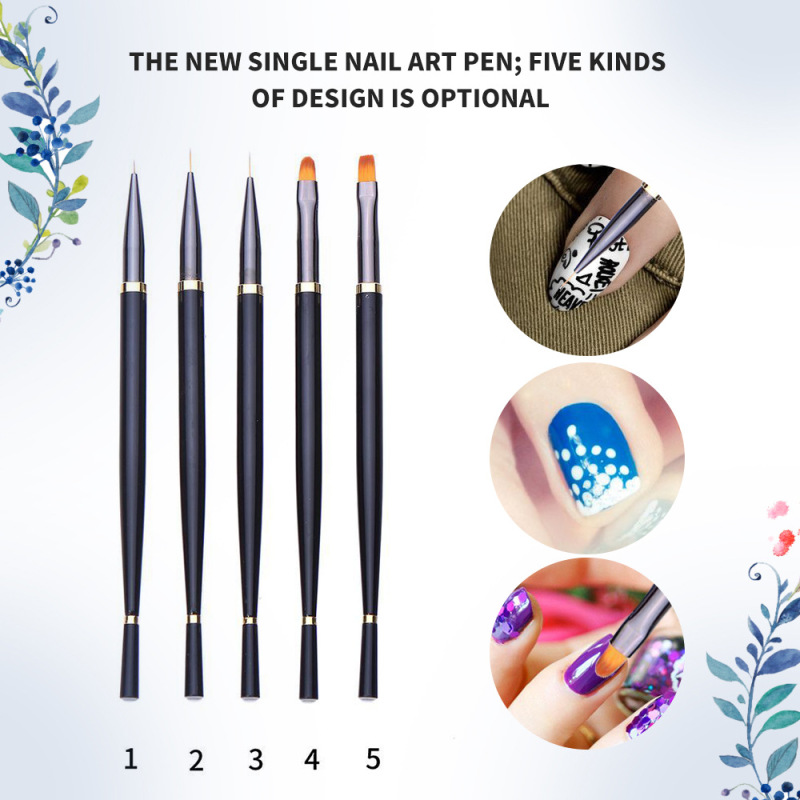 2022 nail brush new single nail art pen 5 styles optional painting pen drawing line factory selling nail