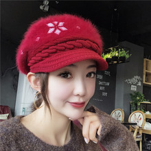 尾货秋冬季帽子女针织毛线帽套头女帽加厚保暖冬帽时尚兔毛帽清仓