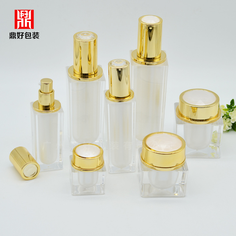 新款钻石亚克力30ml50ml100ml100ml四方高档乳液瓶喷雾精华化妆品