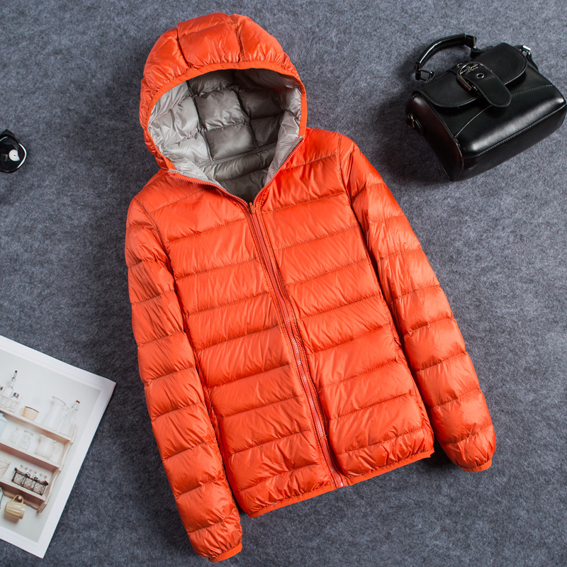 Ultra-Lightweight down Jacket for Women, Reversible Short Hooded Plus-Size Women's Clothing, Portable Double-Sided Wear, 2026 Autumn and Winter Coat