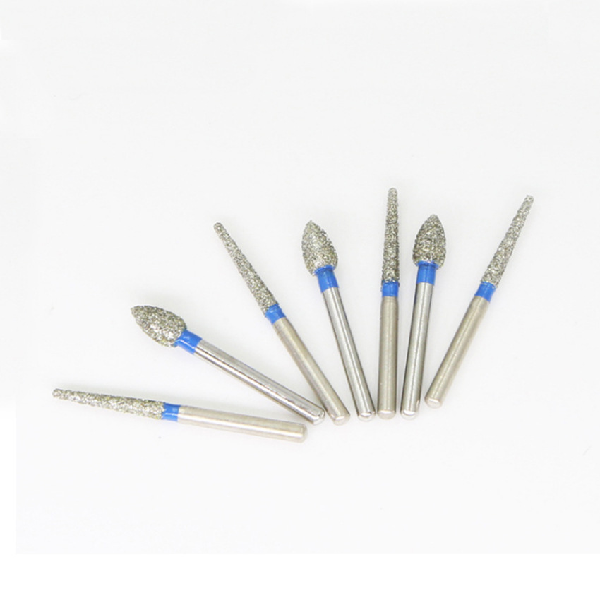 Fresas dentales de alta velocidad, fresas de diamante, fresas divididas, fresas esféricas, consumibles para preparación de porcelana, arena que no se desprende.