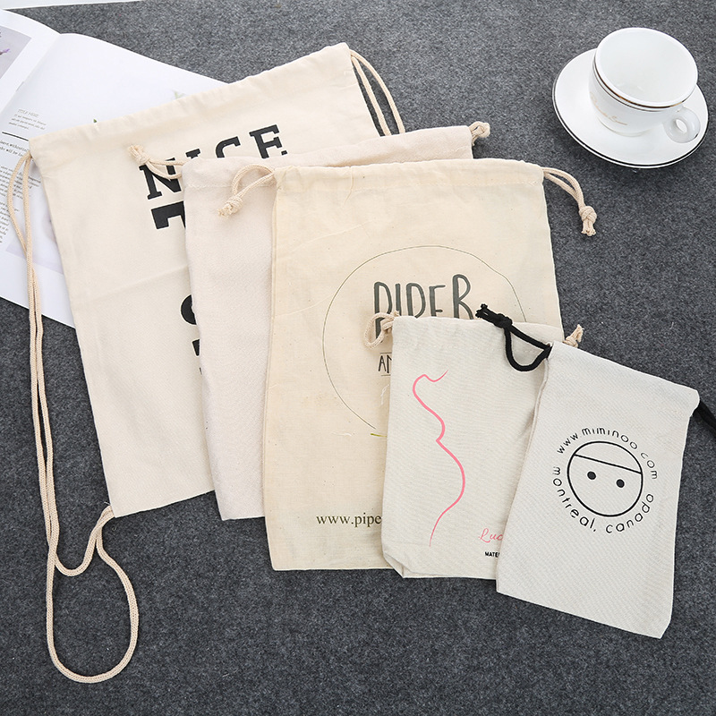 棉布袋帆布袋笔袋圣诞节礼品袋购物环保袋抽拉绳束口袋收纳包批发