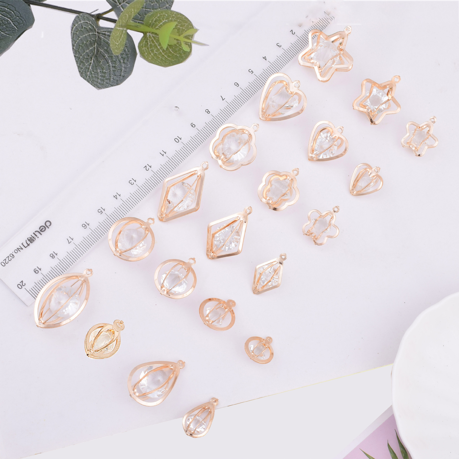 Amor creativo personalizado de cinco estrellas accesorios de joyería material de bricolaje pendientes pulsera con colgante de diamantes colgante pequeño