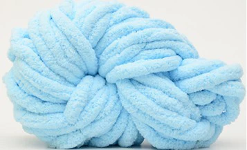 Super‑chunky Iceland chenille yarn, polyester, 2 cm thick single‑strand, 250 g bundle