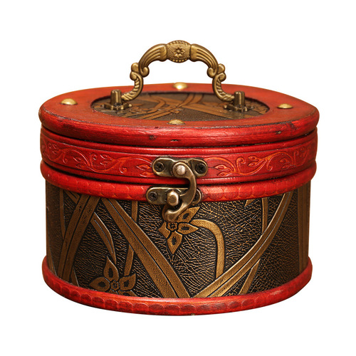 Retro creative jewelry box cylindrical storage box jewelry storage box wooden box small box jewelry box manufacturer wholesale