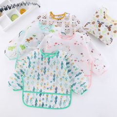 2023 Autumn and Winter Children's Waterproof Dressing Backward with Pocket Waterproof Coverall Easy to Clean and Fresh Baby Dressing Backward While Eating