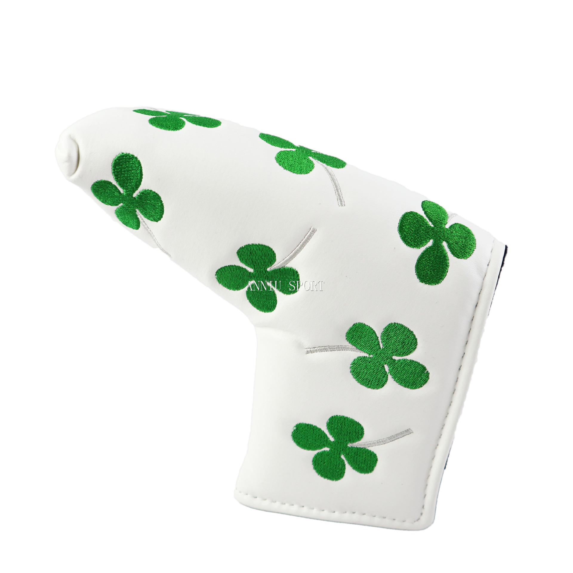 Tera recta blanca de trébol de cuatro hojas