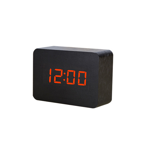 Source manufacturer electronic clock rectangular wooden clock mini electronic alarm clock digital clock led wooden clock