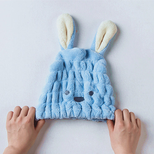Long-Eared Rabbit Children's Cartoon Dry Hair Hat Wholesale Shower Cap Absorbent Hair Wiping Towel Head Scarf