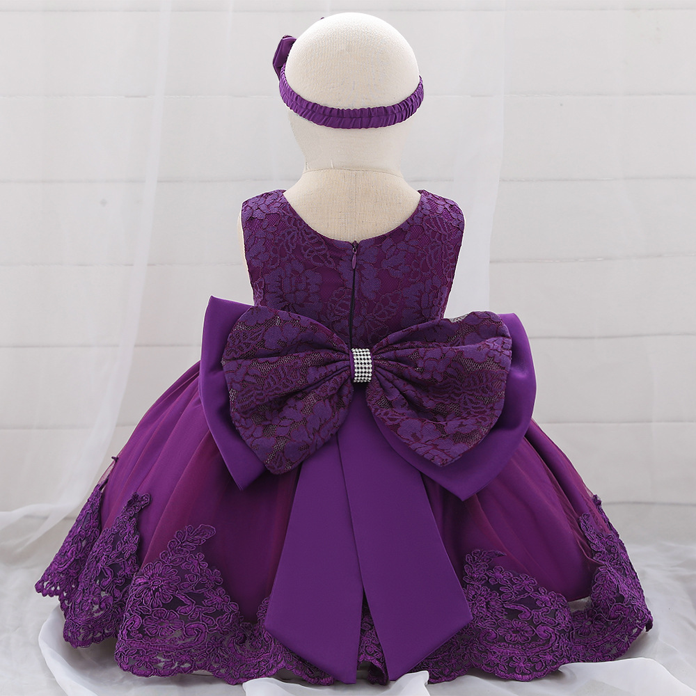 Vestido de Encaje para Bebés y Niñas Pequeñas de 1 a 3 Años, Vestido de Princesa para Bebé de un Año, Vestido de Princesa Pequeña