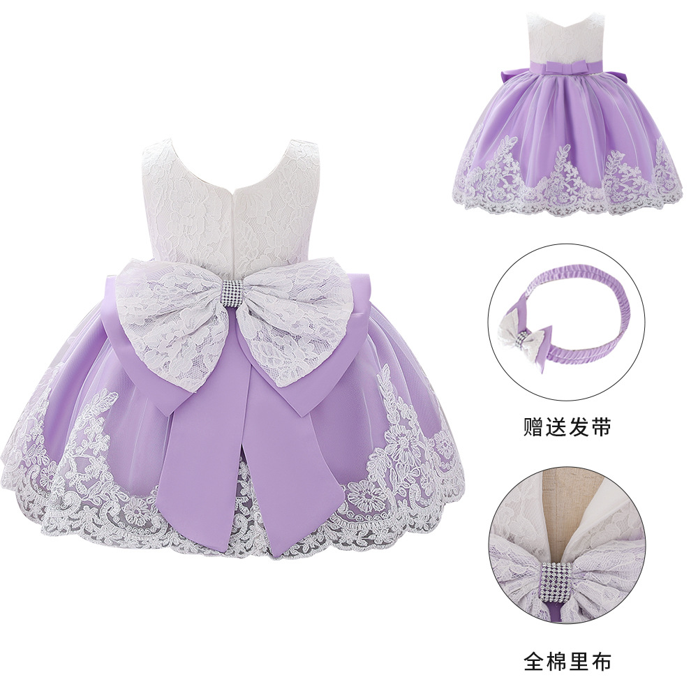Vestido de Encaje para Bebés y Niñas Pequeñas de 1 a 3 Años, Vestido de Princesa para Bebé de un Año, Vestido de Princesa Pequeña