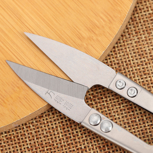 Wandefu stainless steel spring fabric cross-stitch scissors, clothing tailor scissors, small stainless steel scissors wholesale