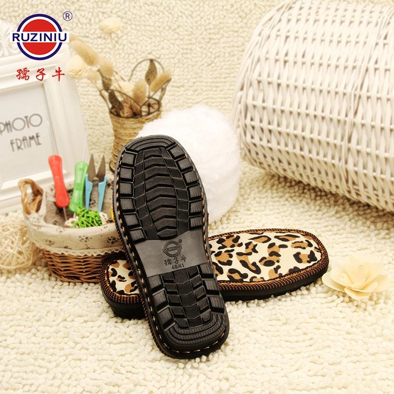 Ruziniu, новые Нескользящие износостойкие теплые противоскользящие тапочки из ЭВА, шерстяные мужские и женские зимние тапочки ручной работы из хлопка