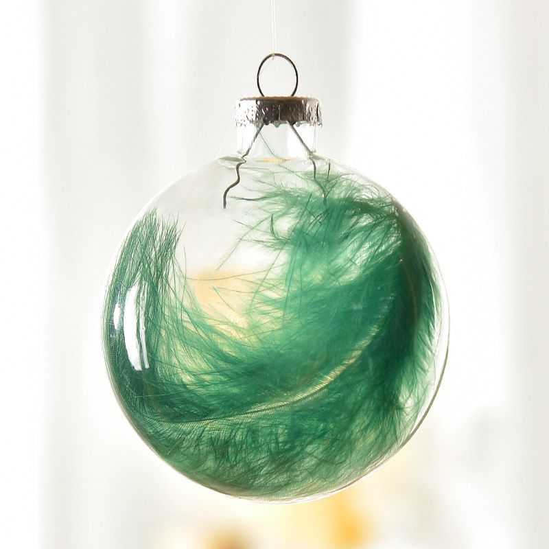 Bola transparente decorativa Bola de plumas bola hueca de vidrio diseño de techo bola colgante bola creativa DIY bola decorativa