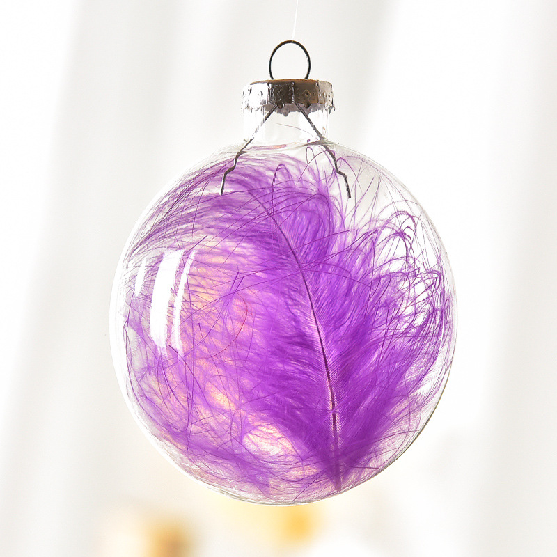 Bola transparente decorativa Bola de plumas bola hueca de vidrio diseño de techo bola colgante bola creativa DIY bola decorativa