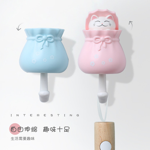 Cross-border creative hook, cute hook, punch-free entrance key adhesive hook, strong entrance door back wall coat hook