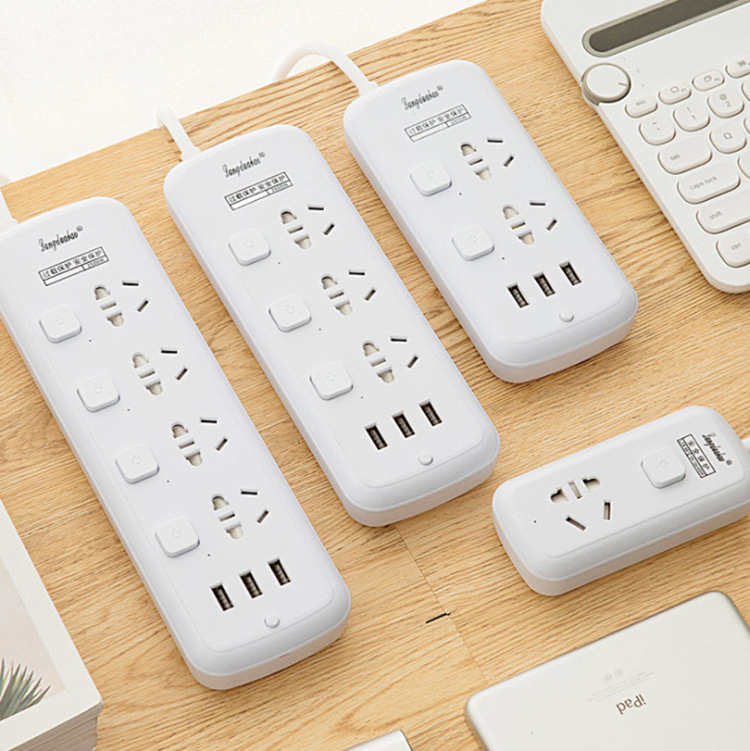 Home USB outlet plug child safety door high power multi-port power strip with cord multi-functional power adapter