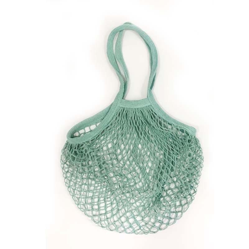 두꺼운 긴 손잡이 민트색; 망사 가방