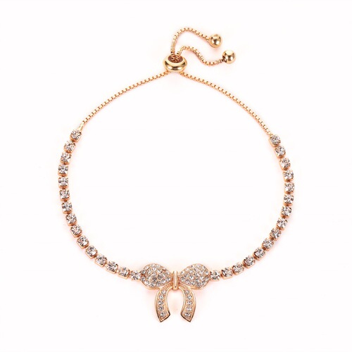Sweet Full Diamond Butterfly Bracelet Fashionable Crystal Adjustable Bead Bracelet Temperament Student Versatile Forest Style Hand Jewelry Bracelet