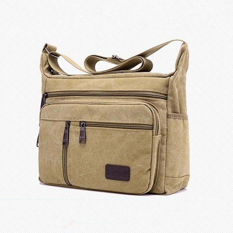 Resistente al desgaste anti-arañazos hombres hombro de la lona bolsa de mensajero bolsa de viaje de la computadora bolsa de ocio de gran capacidad de colección de dinero herramienta de los hombres