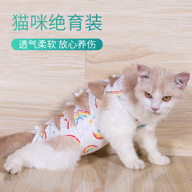 新款绑带式术后衣 猫咪绝育服手术服断奶服棉布透气宠物衣服