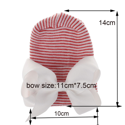 Baby hat winter hat fetal hat double thickened bow hat baby European and American new hospital hat