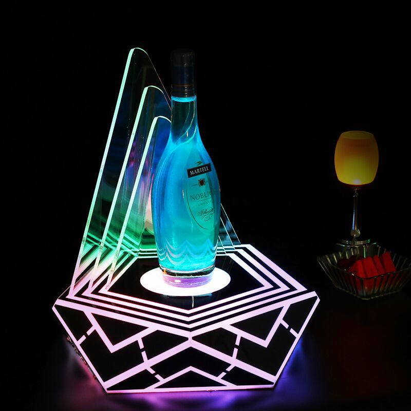 Zuoshang emisor de luz asiento de vino bar KTV bandeja de vino estante de exhibición de vino transmisor de vino XO recargable diamante asiento del vino