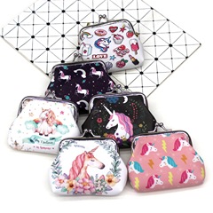 Unicorn Printed Coin Purse Cartoon Pegasus Student Coin Bag Women's Small Purse Children's Hand-held Creative Wallet