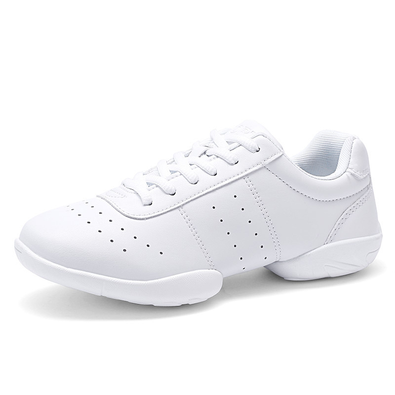 Grupo competitivo aeróbicos zapatos blancos zapatos de fitness deportes porristas zapatos de entrenamiento de las mujeres zapatos de competencia de fondo suave niños