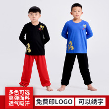 秋季新面料高弹长袖武术服套装功夫学校校服可印LOGO运动户外批发