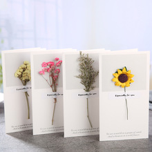 感恩节贺卡打印祝福感恩教师节手工干花创意生日礼物情人节卡片