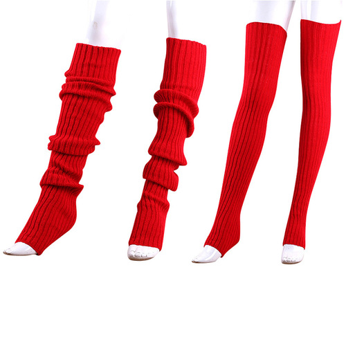 Cross-border extended 80cm wool socks set pile socks women's knitted leg warmers yoga warm foot covers autumn and winter leg warmers