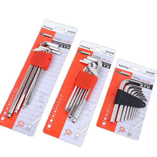 Manufacturer sells Yonggong nickel-plated hexagonal wrench, auto repair wrench, high strength metric ball head flat head wrench