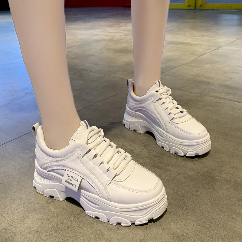 2025 Spring New Korean Style Dad Shoes for Female Students, Internet Celebrity Sneakers, Women's Casual Thick-Soled Height-Increasing Shoes 1A02