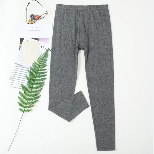 Men's Plain Cotton Fleece-lined and Enlarged Autumn Pants Single Piece Slim Fit Thin Thread Pants Large Size Warm Thermal Underpants Cotton Wool Pants Winter