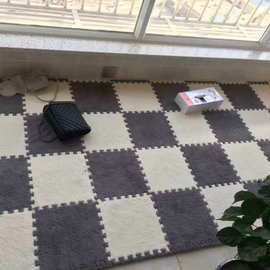 拼接绒垫卧室满铺床边拼图地垫加厚绒面EVA泡沫垫飘窗垫一件代发