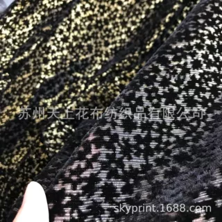 条纹豹纹外贸女装面料锦绒天鹅绒乔绒烂花绡印花布保证质量交货快